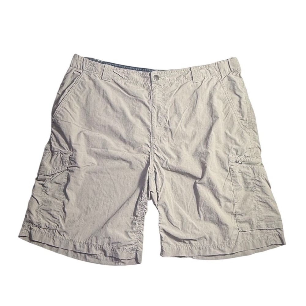 Columbia Silver Ridge Cargo Shorts Mens 40 Tan Hiking AM4084 Nylon 10in-2242